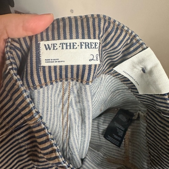 NEW Free People Jayde Railroad Flare Jeans in Train Car Stripe - Picture 5 of 9